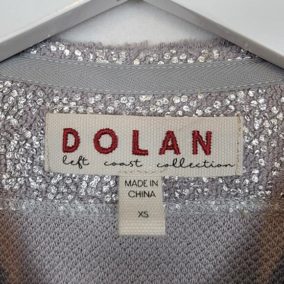 Anthropologie Dolan Left Coast Collection Silver Shimmer Zip Cardigan - Size XS - Picture 9 of 10